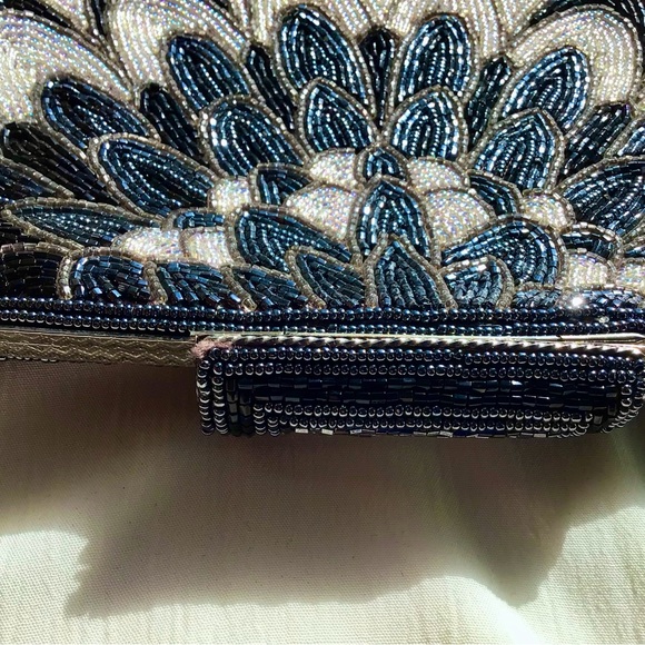 Vintage SharMark Black and Clear Beaded Clutch - Picture 5 of 13